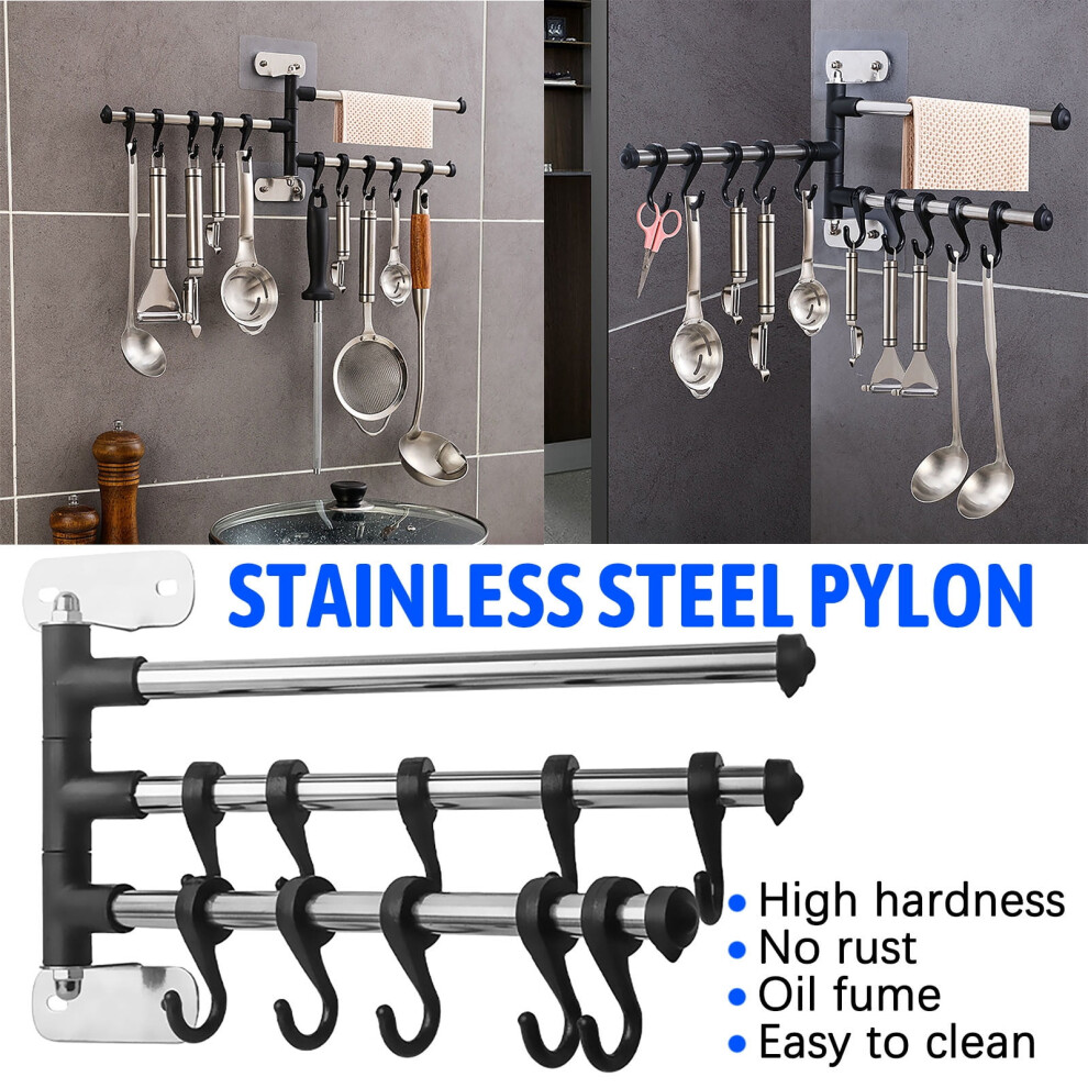 Stainless Steel Towel Rack Shelf With Hook 975221724496