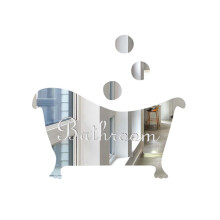 Xubond 3D Mirror Wall Sticker Silver 1 Piece