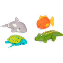 Battat - Paddling Bath Toys - 4-Pack Tub Animals - Water & Beach - 2+ Years - Wind-Up Tubbies - Turtle, Fish, Crocodile, Whale