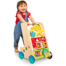 Battat - Wooden Activity Walker - 9 Educational Activities - Learning & Walking Toy for Toddlers - Stand, Push, Walk - 1 Year + - Farm Theme