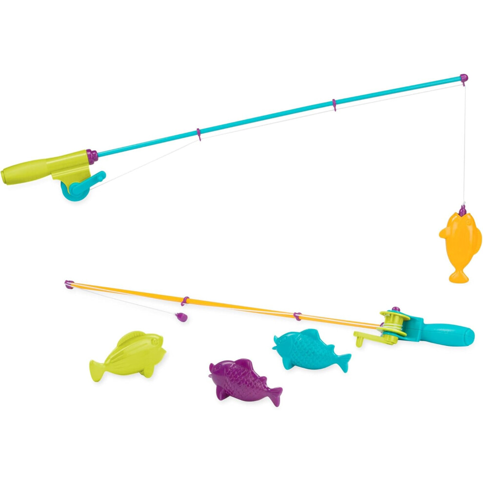 Photos - Other Toys Battat Play Rod & Reel - Wind-Up Magnetic Lure - 2 Rods & 4 Colorful Fish - Beach & Water Toys - 3+ Years- Magnetic Fishing 