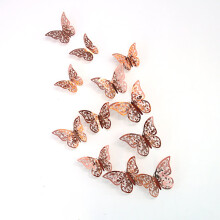 Butterfly Wall Stickers Gold 12 pcs