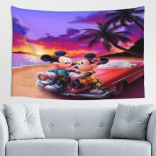 Tapisserie murale Mickey Mouse - Décoration murale pour chambre d'enfant ou salon - 152 x 102 cm