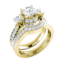 Ensemble de bagues détachables 2 en 1 pour femmes Kiplyki, serties de diamants et de zirconias brillants. Idéal pour un mariage, des fiançailles,