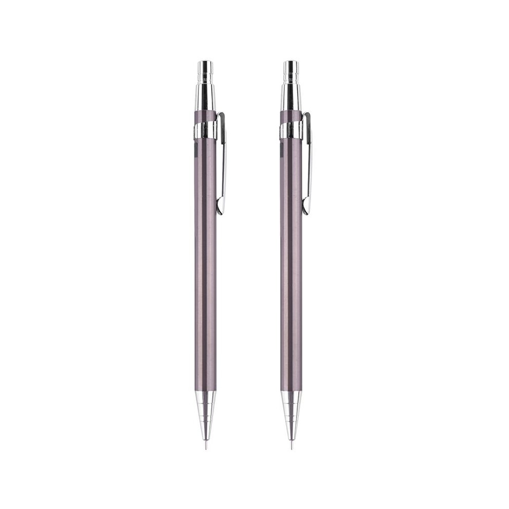 2X Metal Mechanical Pencil Press Automatic Pens For Writing Drawing Stationery School Office Supplies:0.5mm 6033119917482