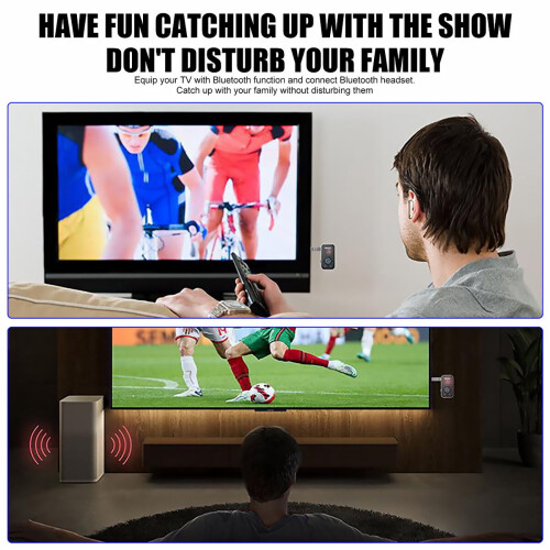 Trasmettitore Bluetooth versatile con batteria integrata per TV, computer e altro ancora. 1
