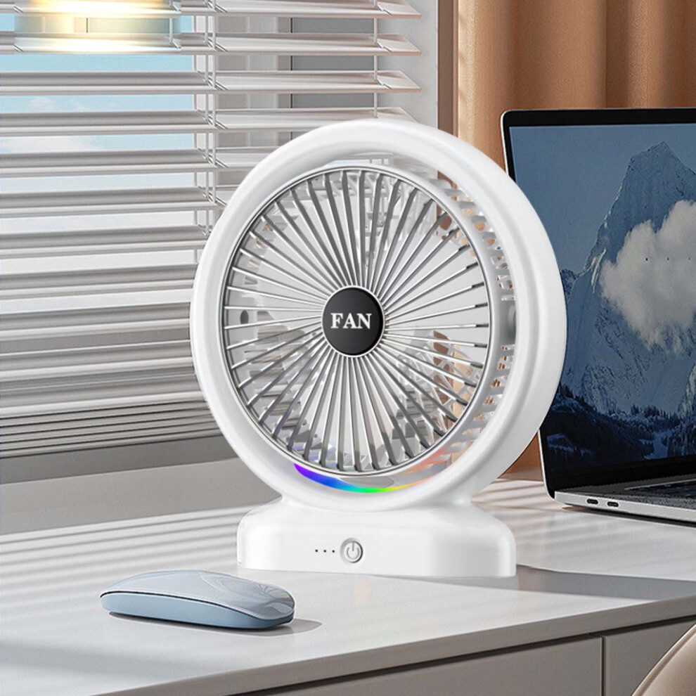 Flohua Mini Desk Fan 3-Speed Rechargeable Usb 972700086809