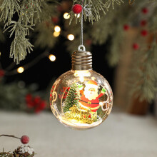 Boule de Noël avec pendentif Père Noël, décoration transparente en plastique pour sapin et décoration intérieure, compatible avec les cadeaux