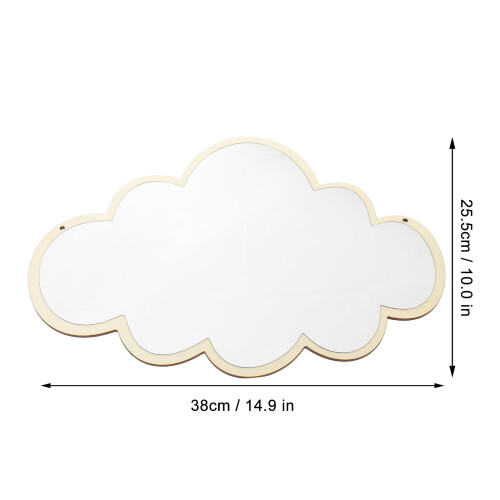 Cloud-shaped wall mirror with wood frame1piece 2