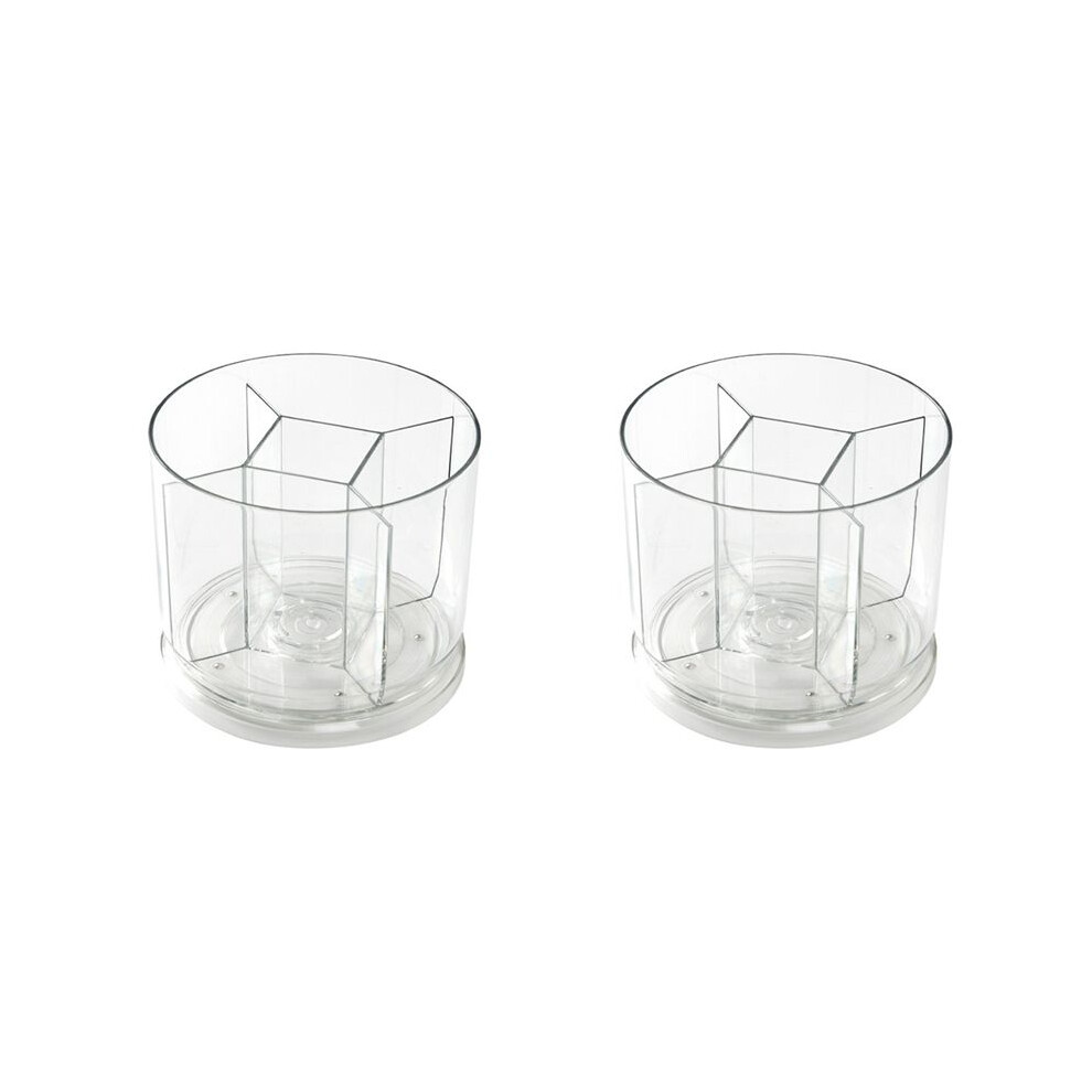 2X 360-Degree Rotating Pencil Holder For Desk, 5 Slots Acrylic Desk Pencil Pen Organizer For Office School 6032401331371