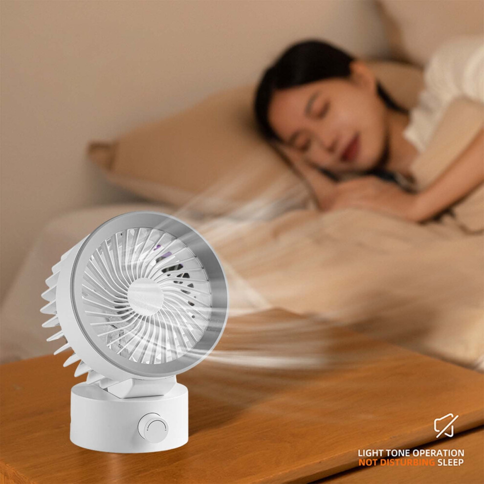 Flohua Mini Desk Fan Usb Powered Adjustable Compact 3 Speeds 972700101366