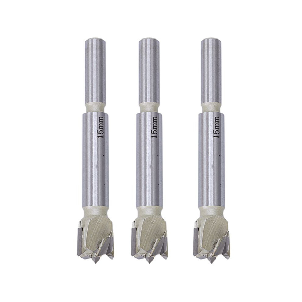 3Pcs 15Mm Forstner Tip Woodworking Tool Hole Saw Cutter Hinge Boring Bit Round Handle Carbide Tool 4713420919246