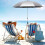 Parasol gris réglable avec protection UV 3