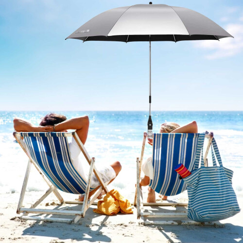 Parasol gris réglable avec protection UV 2