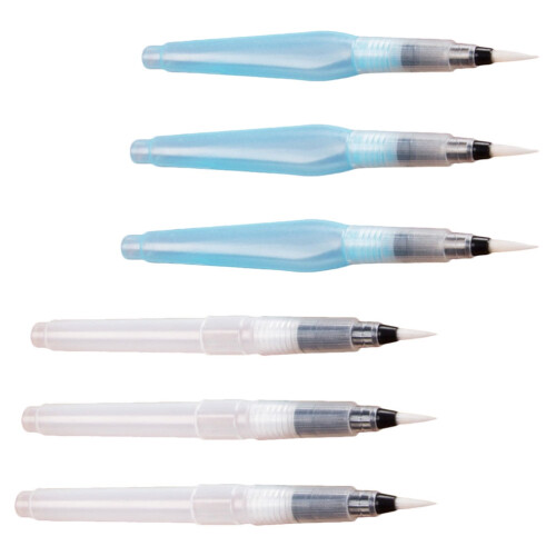 Watercolor Brush Pen Set Portable Pointed 6pcs
