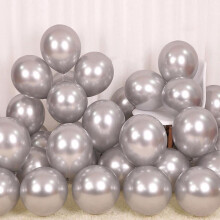 Glänzende silberne Helium-Latexballons, 50 Stück