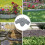 Garden border edging stones, interlocking lawn stakes, 6