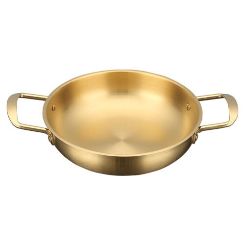 Spanish paella pan stainless steel double-riveted handles