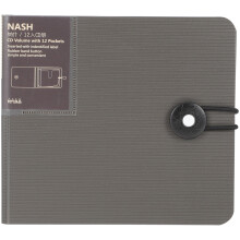 CD storage book with button closure holds 12 CDs