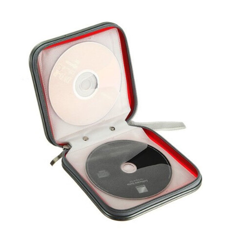 CD DVD VCD storage wallet plastic 40-disc red