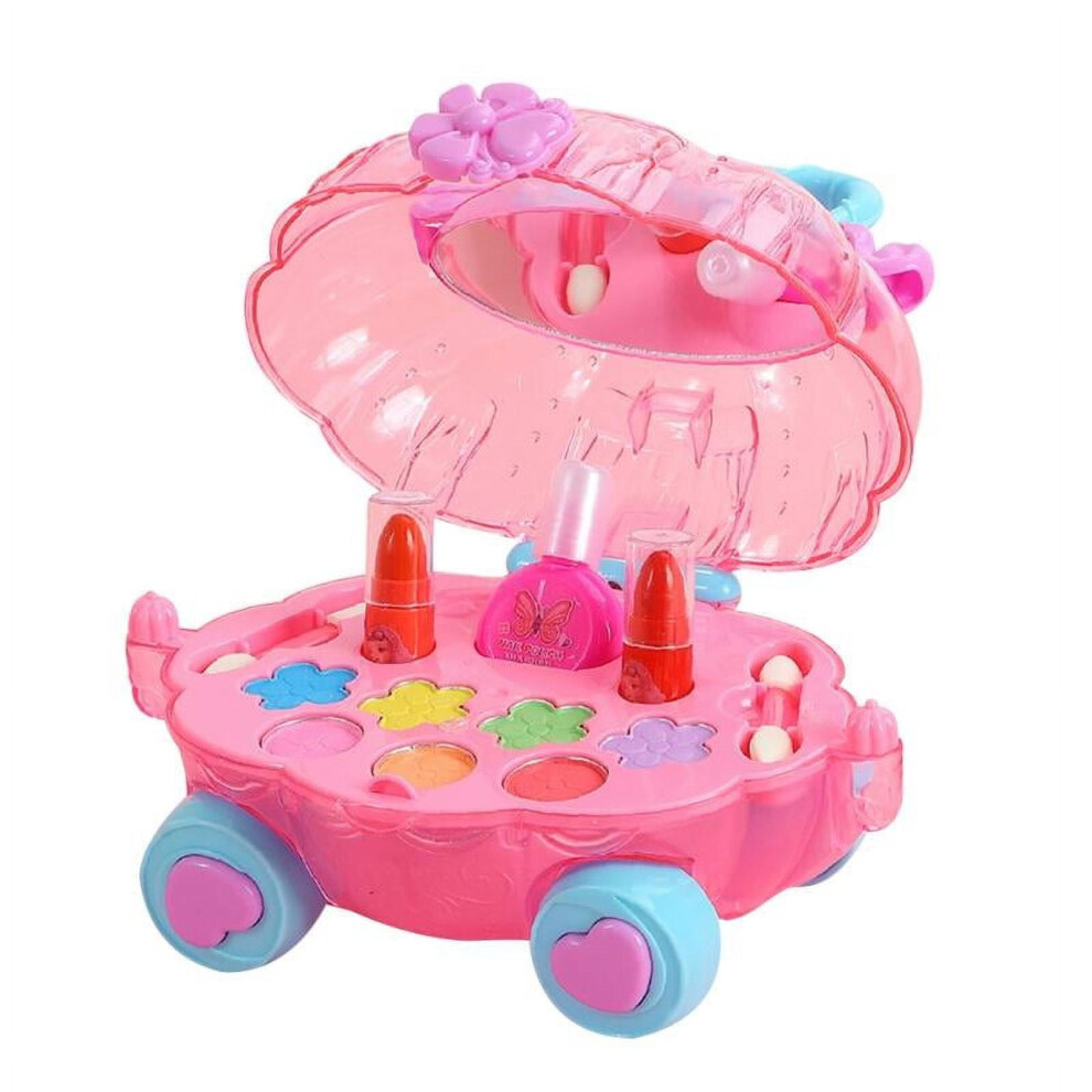 Girls' pretend play cosmetic makeup set with pumpkin cart