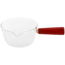 Induction Cooker Pots Glass Saucepan with Wooden Handle