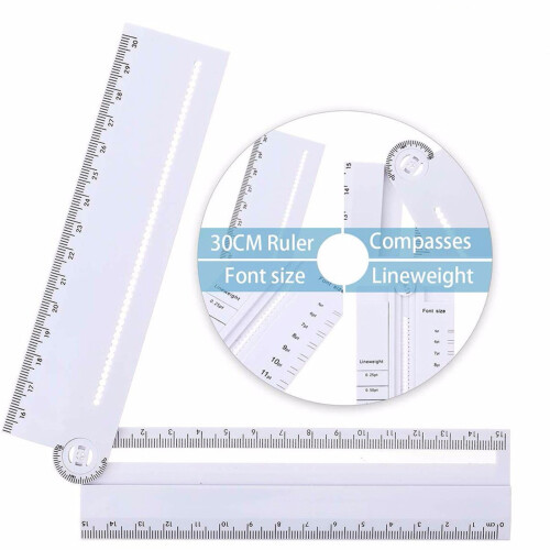 Multifunction Ruler 12 Inch Standard and Metric 1