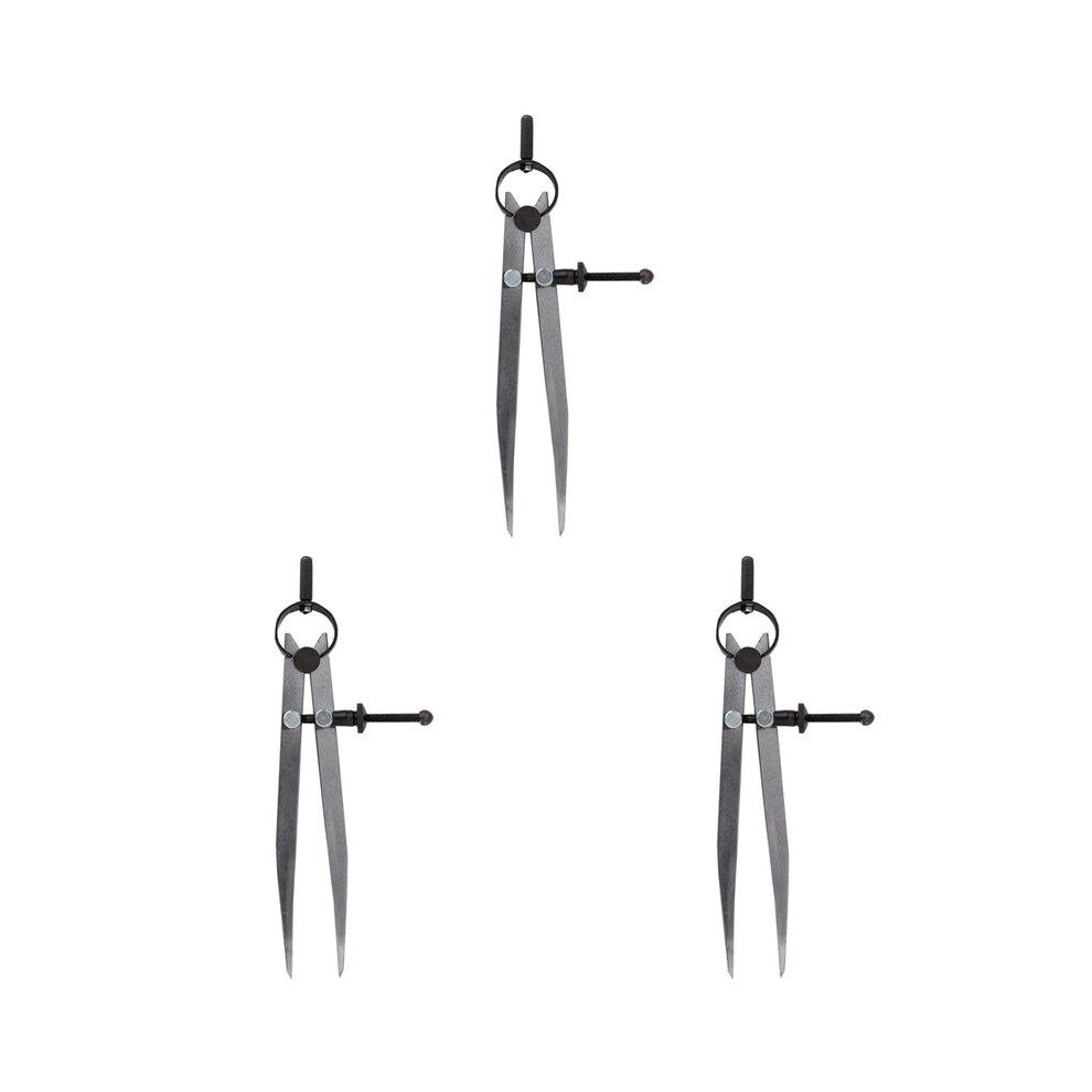 3Pcs 6 Inch Adjustable Lockable Steel Divider Wing Leather Compass 6032469473990