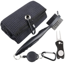Club Cleaner Kit: Towel, Brush, Divot Tool,  Sharpener for Men & Women