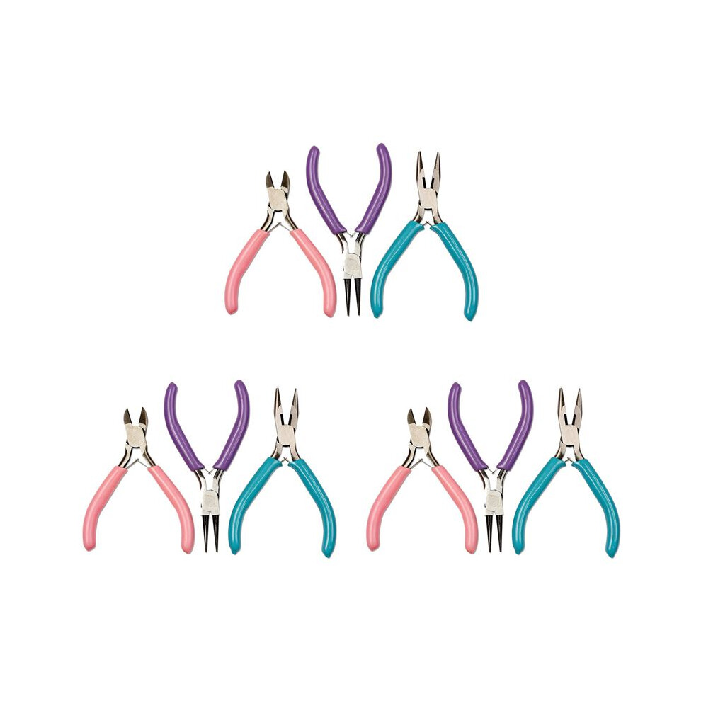 9Pcs Diy And Jewelry Tool Pliers Chain Nose Plier Cutter Plier Round Nose Plier For Beading Jewelry Making 6031337467413