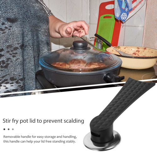 Wok Lid Handle Stand Portable Compact Cover Knob 1