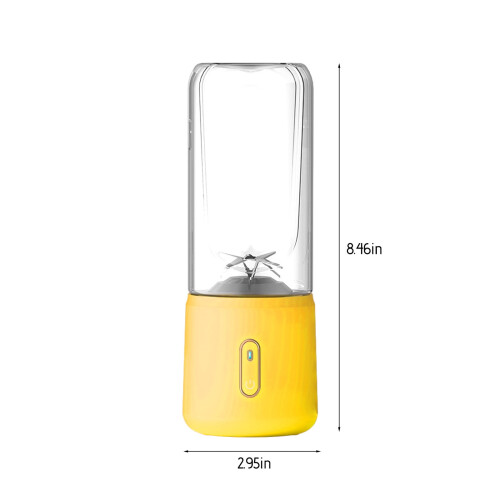 Mixeur portable rechargeable USB avec 6 lames jaune 2