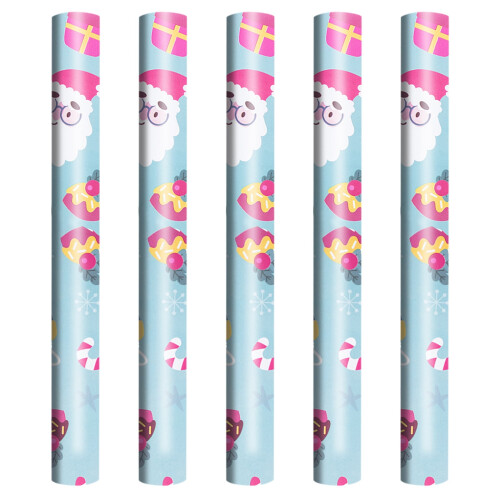 Christmas wrapping paper single-sided 75cm x 50cm 5 pcs 1