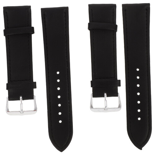Black Fashion Watch Band Smooth Adjustable 2 Pcs 1