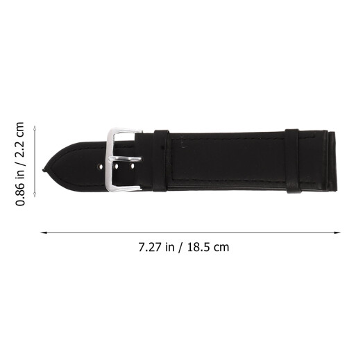 Black Fashion Watch Band Smooth Adjustable 2 Pcs 2