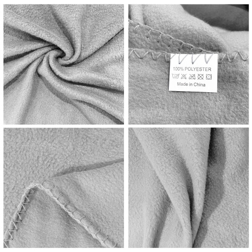 Fleece Throw Blanket Gray 50x60 inch 300GSM 1