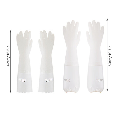 Reusable Waterproof Kitchen Gloves with Cotton Flock Lining 1