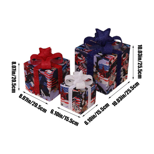 Christmas Lighted Boxes Remote Control Set of 3 LED Outdoor 2