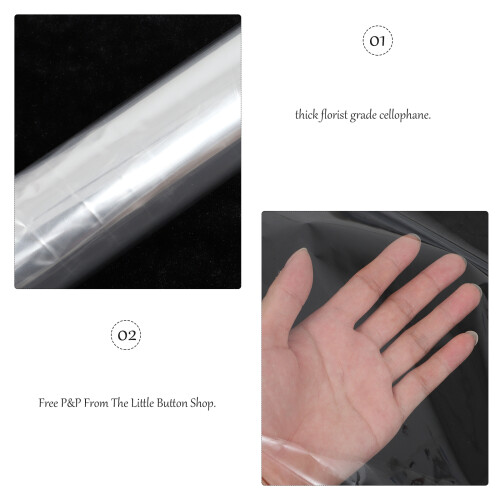 Clear cellophane wrap florist quality 10m x 80cm roll
