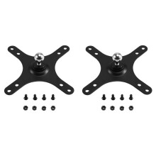 2X Portable Monitor Mounting Bracket Plate VESA with 17mm  to 100x100mm 75x75mm Base Set Wall Mount Holder Black
