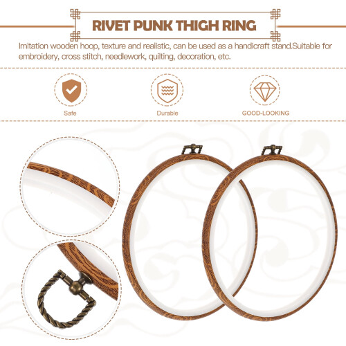 OFFIGAM Embroidery Hoops Imitation Wood 2 Pcs 1