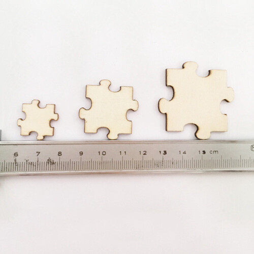 Houten puzzelvierkantjes (onafgewerkt) 50 stuks 1