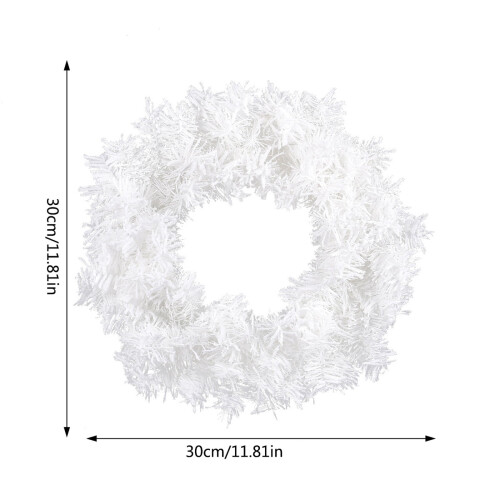 Julekrans hvit kunstig blomst 30 cm 2