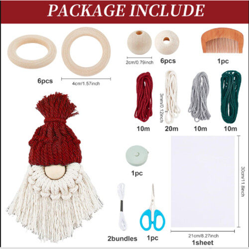 Christmas gnome knitting kit with instructions 1 set 2