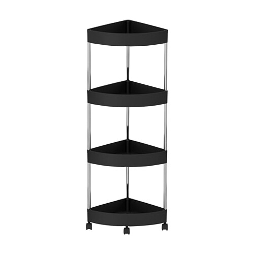 Étagère d'angle XIAOLE en métal noir à 4 niveaux 1