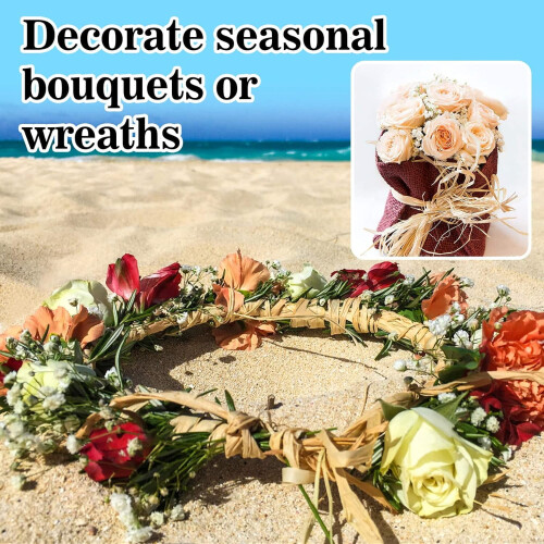 Raffia Ribbon Natural Grass Straw 3 Bundles 2