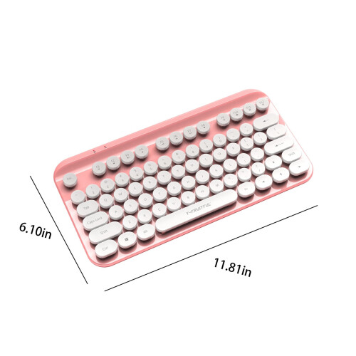 Compact 2.4G USB Keyboard Quiet Click Round Keys 2