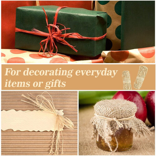 Raffia Ribbon Natural Grass Straw 3 Bundles 1