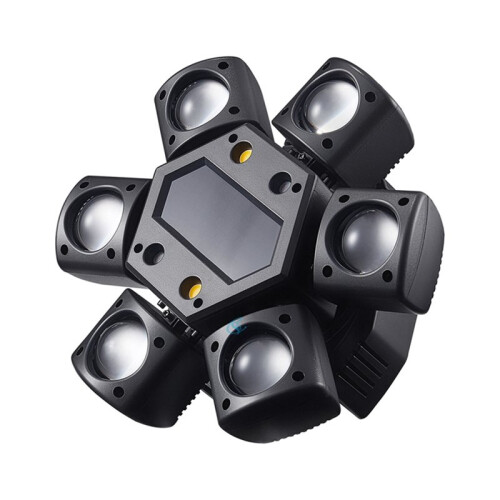 LED Moving  RGBW 4in1  Six Arm  Strobe Light Yellow Flash Lighting 512 Remote Control Stage Effect US Plug