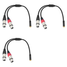 3X Dubbele XLR Naar 1/8 Vrouwelijke Adapter, Gebalanceerde -Jack (3,5 mm) Vrouwelijk Naar Microfoonkabel, voor Luidsprekermixer